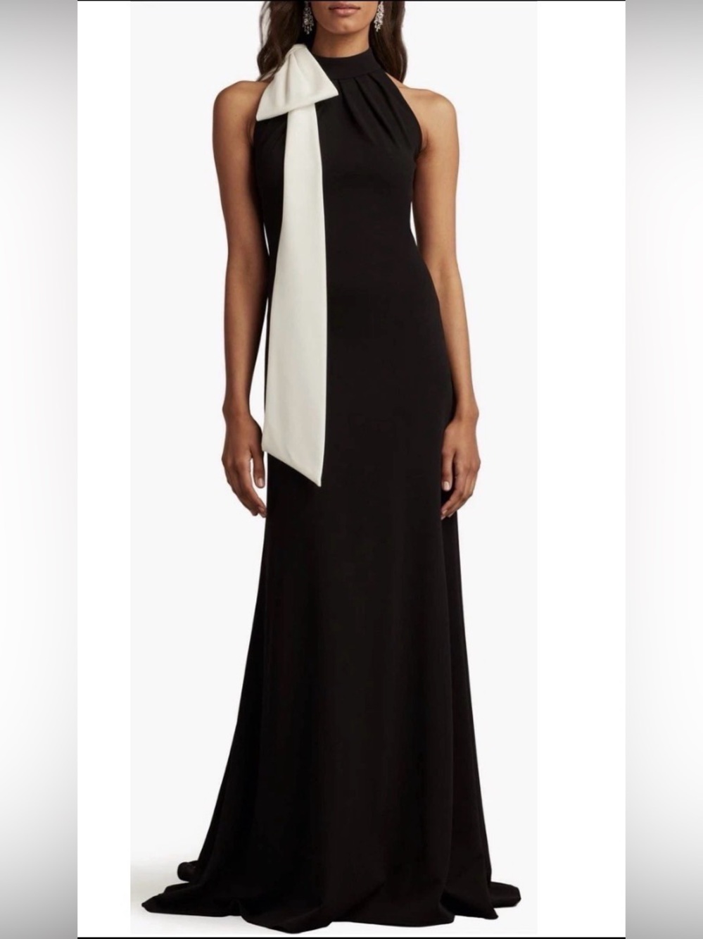 Tadashi Shoji Bow Detail Sleeveless Gown Size Large